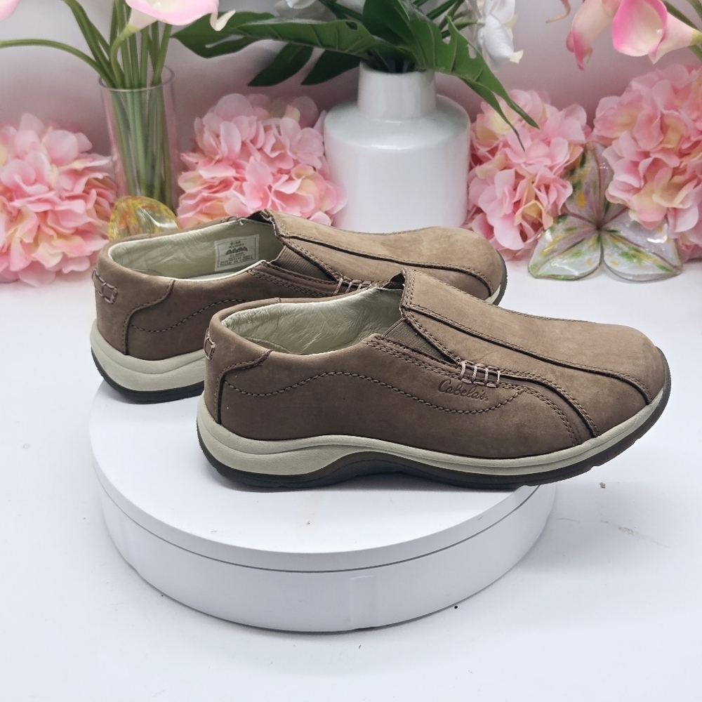 Cabela's Nubuck Leather Slip On Hiking Outdoor Casual Shoes Size 9.5M - Picture 6 of 14